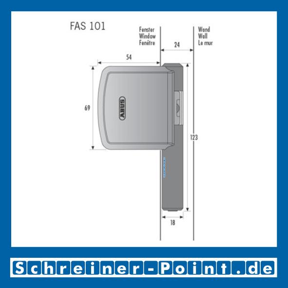 ABUS FAS 101 Fenster-Bandseitensicherung braun, 244872, 244889, EAN 4003318244872, 4003318244889